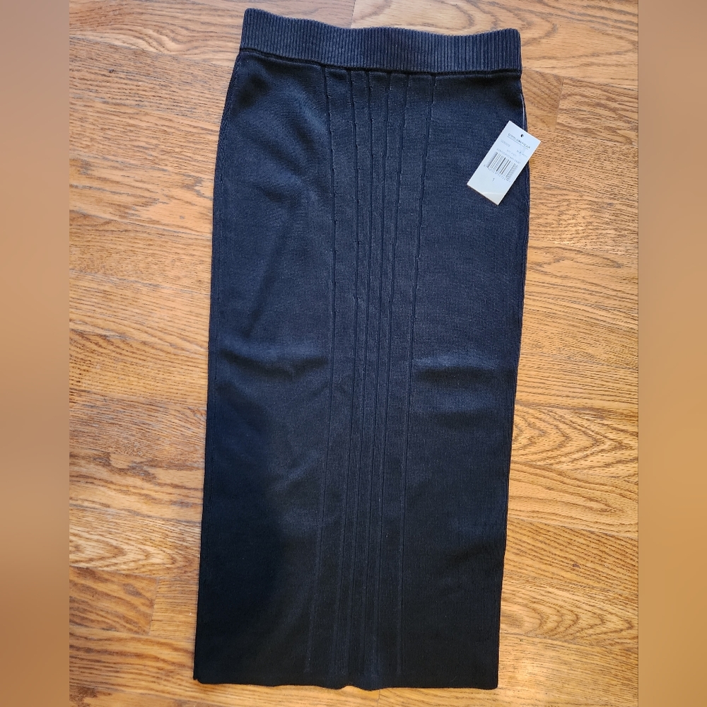 Good American Contoured Midi Skirt Black